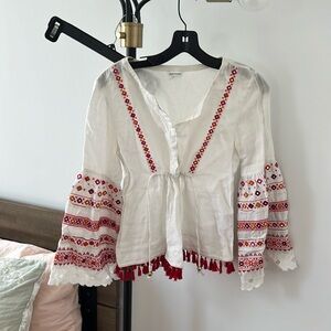 Club Monaco 100% Linen Blouse Top